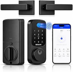 DESLOC B200 Fingerprint Smart Lock with 2 Lever Handles Set