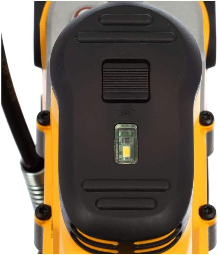 Close-up of the pump filter screen on the DEWALT grease gun