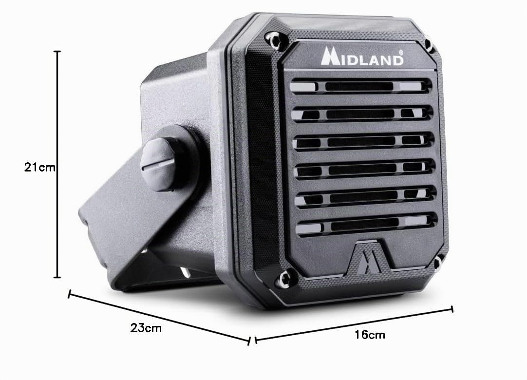 Midland - Altavoz Exterior AU50 Xtreme IP67 para Radio Coche, 20W de Potencia, Compatible con Emisora Radioaficionado y Radio CB, Impermeable y Duradero - Audio Premium para Todo Tipo de Condiciones