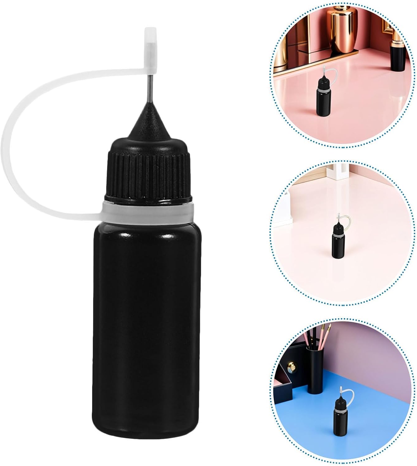 30pcs Plastic Precision Applicator Bottles 10ml with Fine Tip
