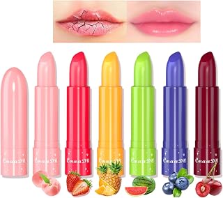 Jelly Lipstick Set Petansy 6 Pcs Long Lasting Moisturizing Lip Balm Magic Temperature Color Change Lipstick Fruit Fruit Lip Balm Set