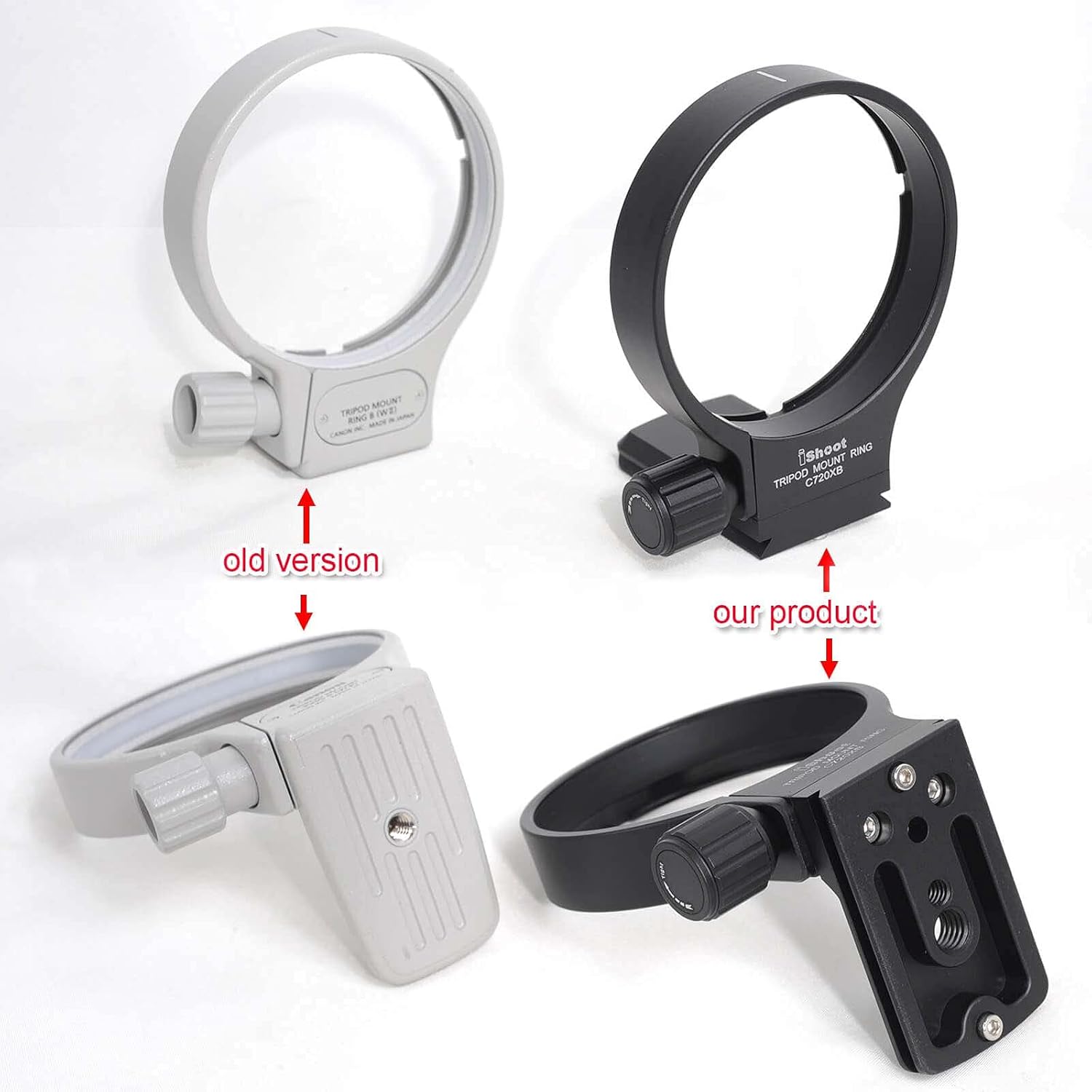 Lens Collar Tripod Mount Ring Compatible with Canon EF 70-200 f/2.8L USM, is USM, is II USM, II III USM, EF 100-400 f/4.5-5.6L is USM, EF 300 f/4L is USM, EF 35-350mm f/3.5-5.6L USM,w/Arca QR Plate