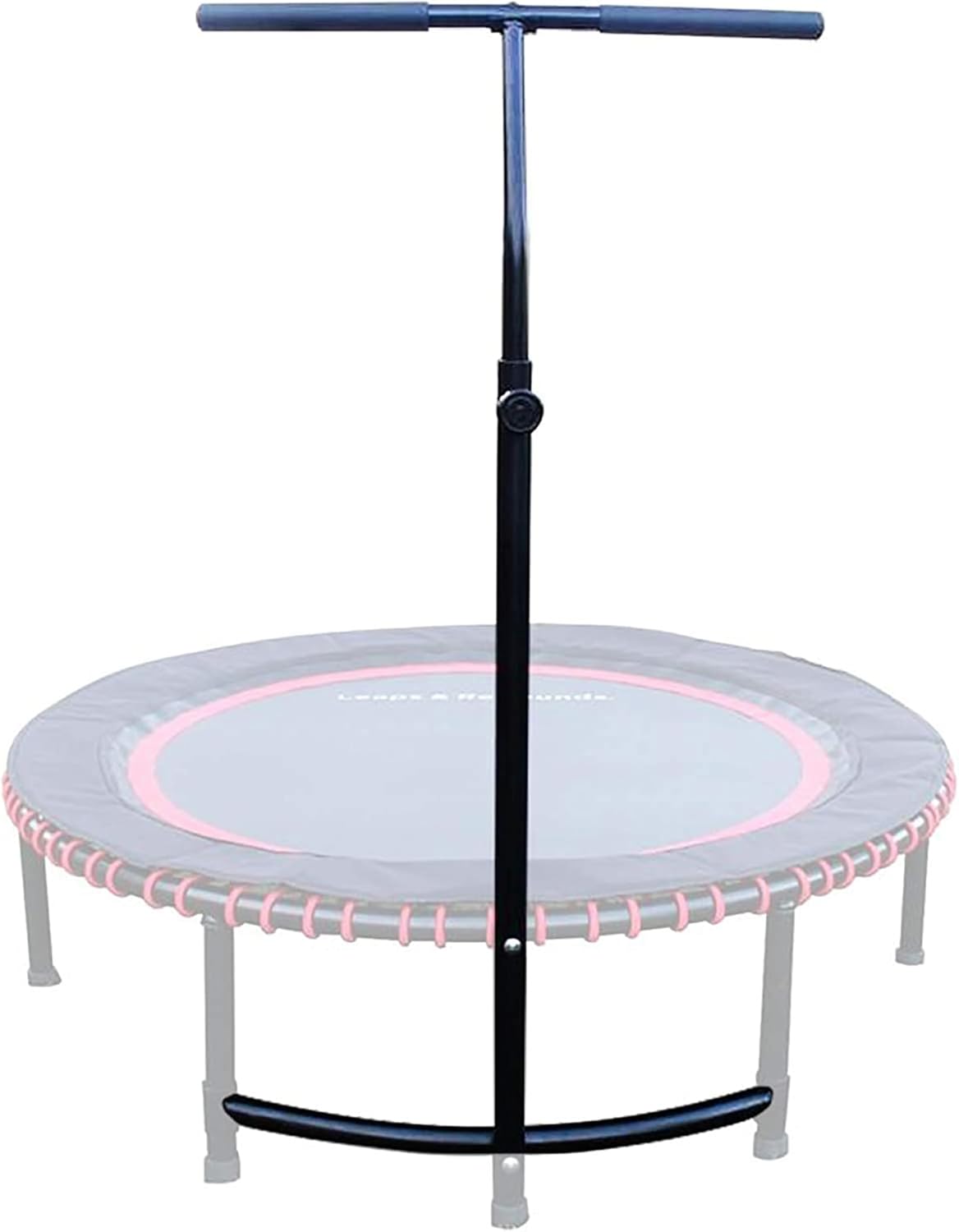 LEAPS & REBOUNDS 40" Adjustable Stability Bar Attachment with 40" Mini Fitness Trampoline and Home Gym Rebounder for Cardio Exercises, Green