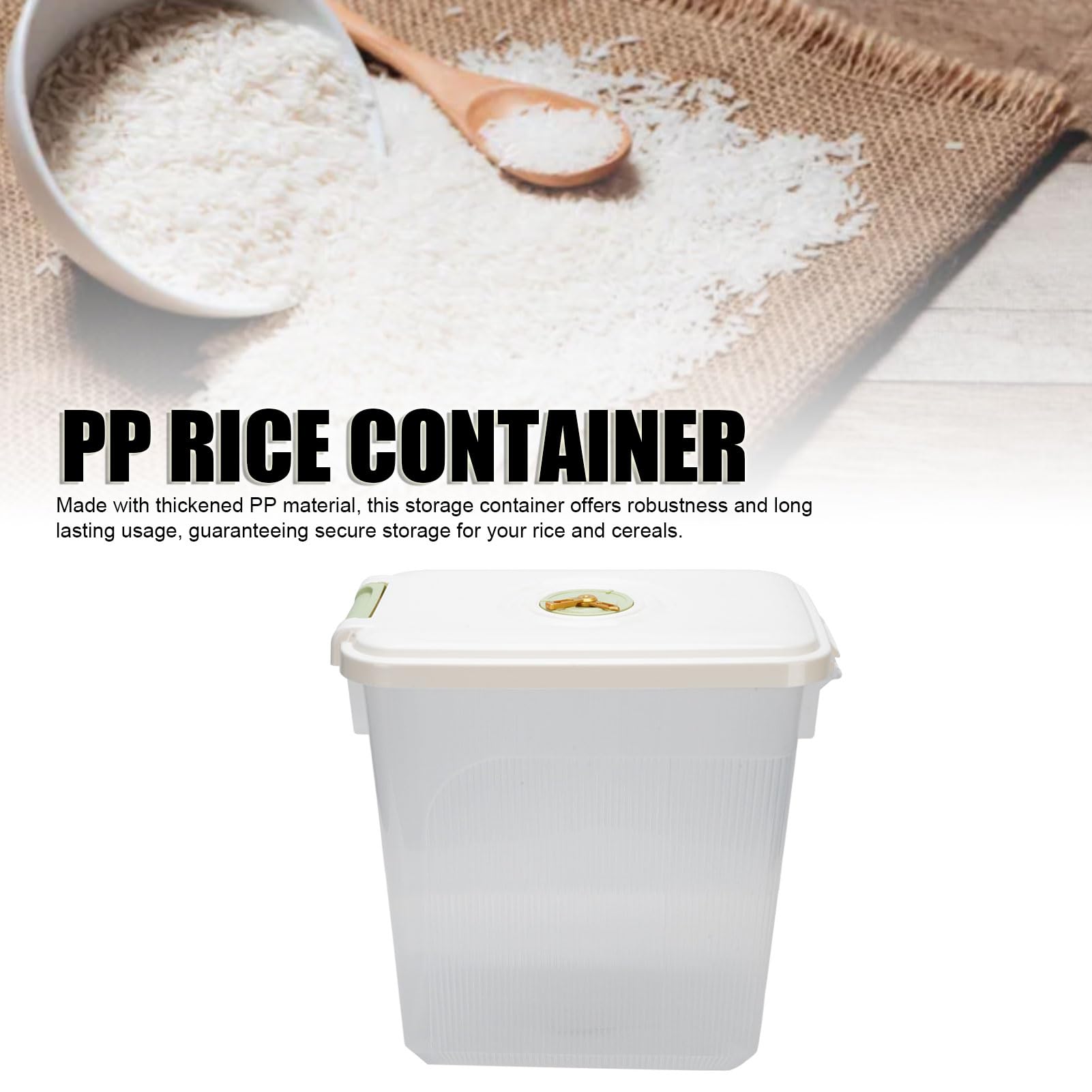 Récipient de Stockage de Riz avec Couvercle, Récipient Polyvalent en PP épais à Joint Hermétique, Bac Alimentaire Hermétique, Idéal pour l'organisation du Garde-manger de Cuisine