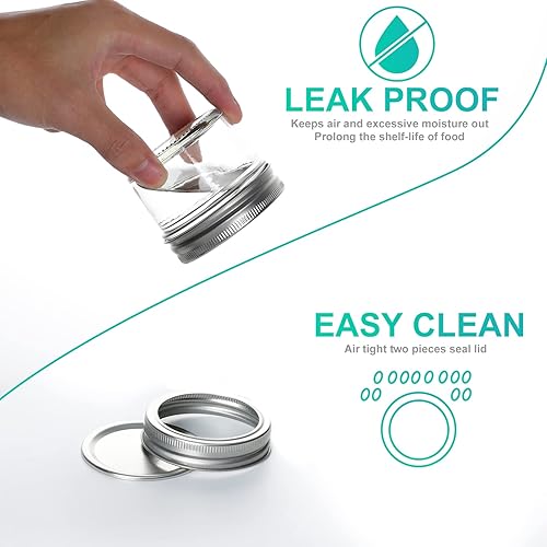 Miniatura 3 de VERONES Tarros de conserva, tarros de conservas de 4 onzas con tapas y bandas regulares, ideales para mermelada, miel, recuerdos de boda, regalos de