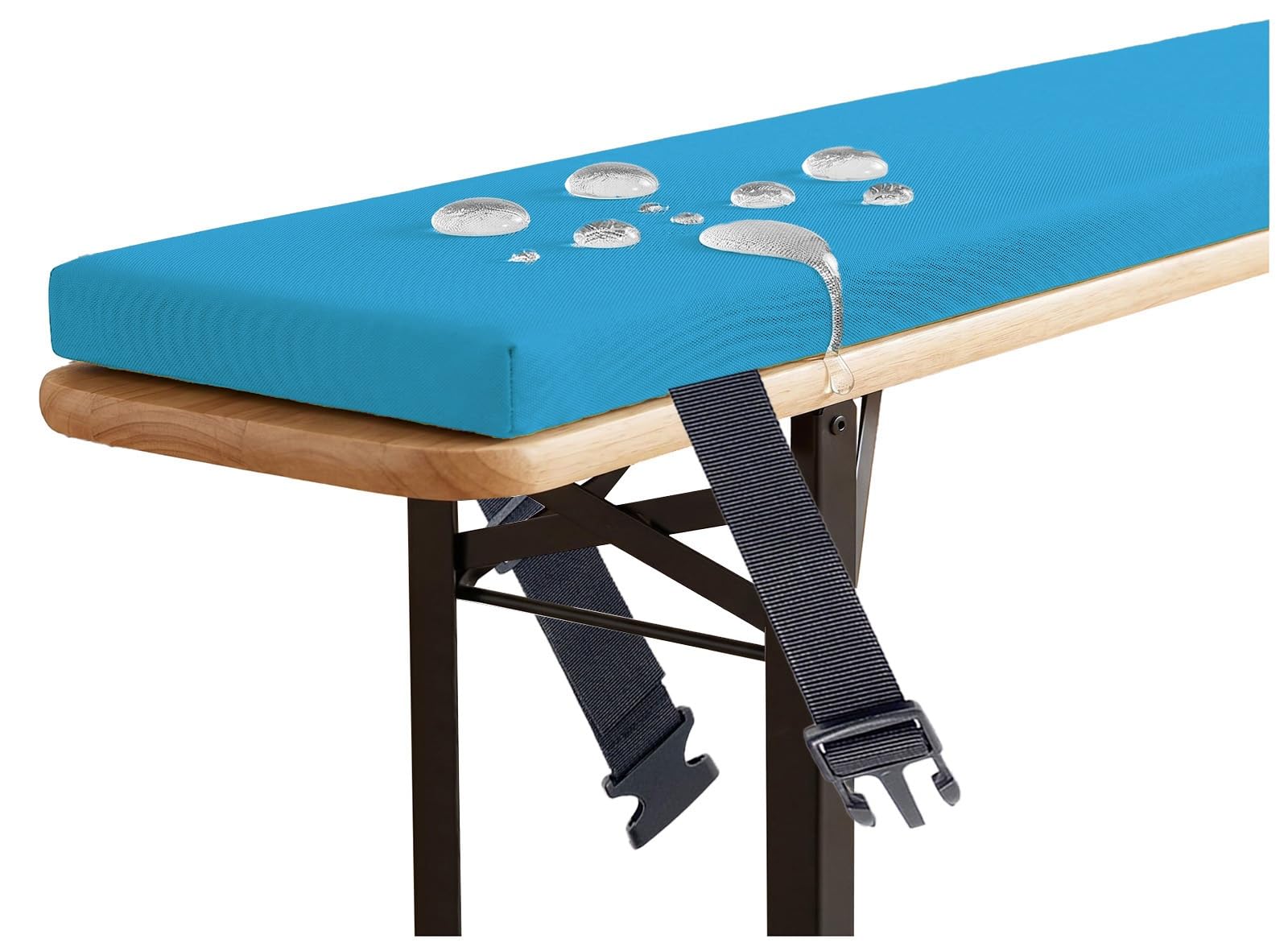 ILiemao Picnic Bench Cushions for Outdoor Furniture Waterproof 80% 6 Foot 8 Ft Padded 72 inch, Thick 5cm/1.9" Long Narrow Outdoor Bench Cushion, Piano Dining Garden(Blue,190x50 cm 75x20 in)