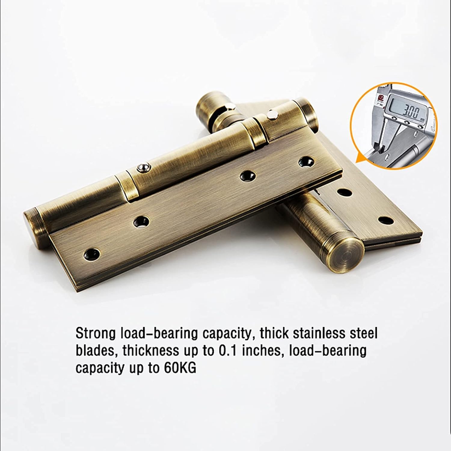 Hinge, Door Hinges 2 Pcs Door Closer Hydraulic Hinge Stainless Steel Invisible Door Hinge Positioning Spring Hinge Automatic Door Closing Hinge Door Closer (Color : Bronze)
