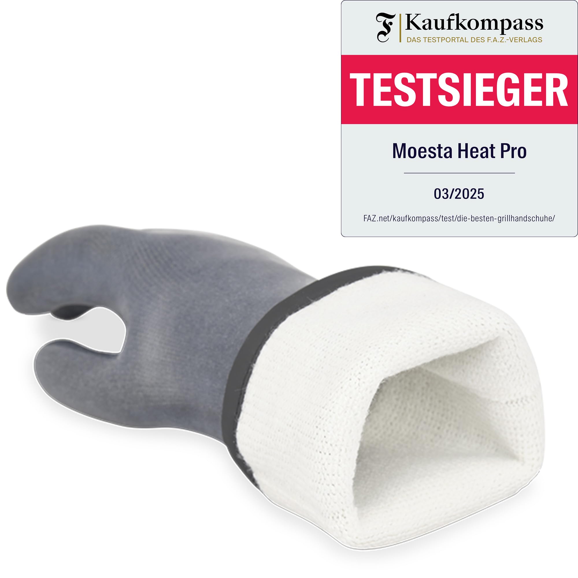 MOESTA BBQ EST. 2012 Moesta BBQ 20011 HeatPro Gloves - Guantes de silicona para barbacoa (resistentes al calor, lavables hasta 250 °C, talla M 8), color gris antracita
