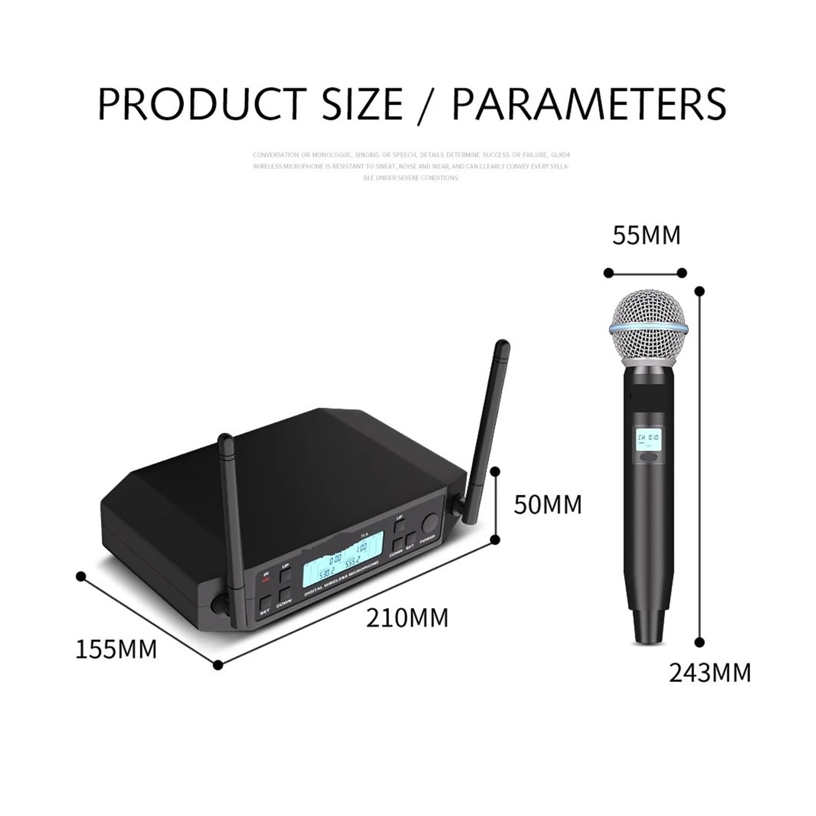 Microfono Senza Fili Professionale UHF Palmare For Discorso Sul Palco Spettacolo Di Nozze Band Festa A Casa Chiesa Riproduzione Chiara Del Suono