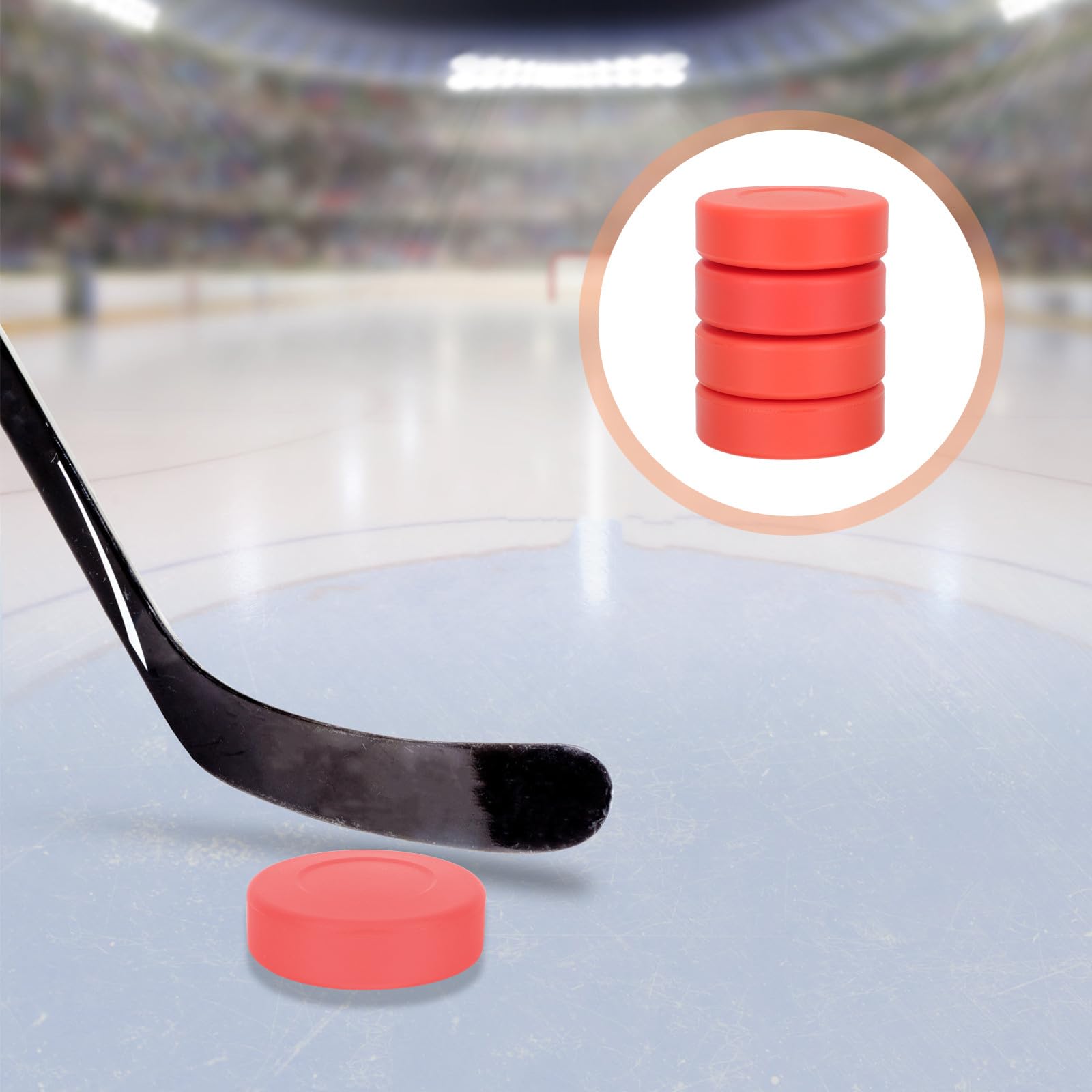 Alipis Disco da Hockey Professionale in Gomma Rossa, Set 4 Pezzi, Durezza Regolabile per Allenamento e Gare di Hockey su Ghiaccio, per Migliorare Precisione e Potenza nei Tiri