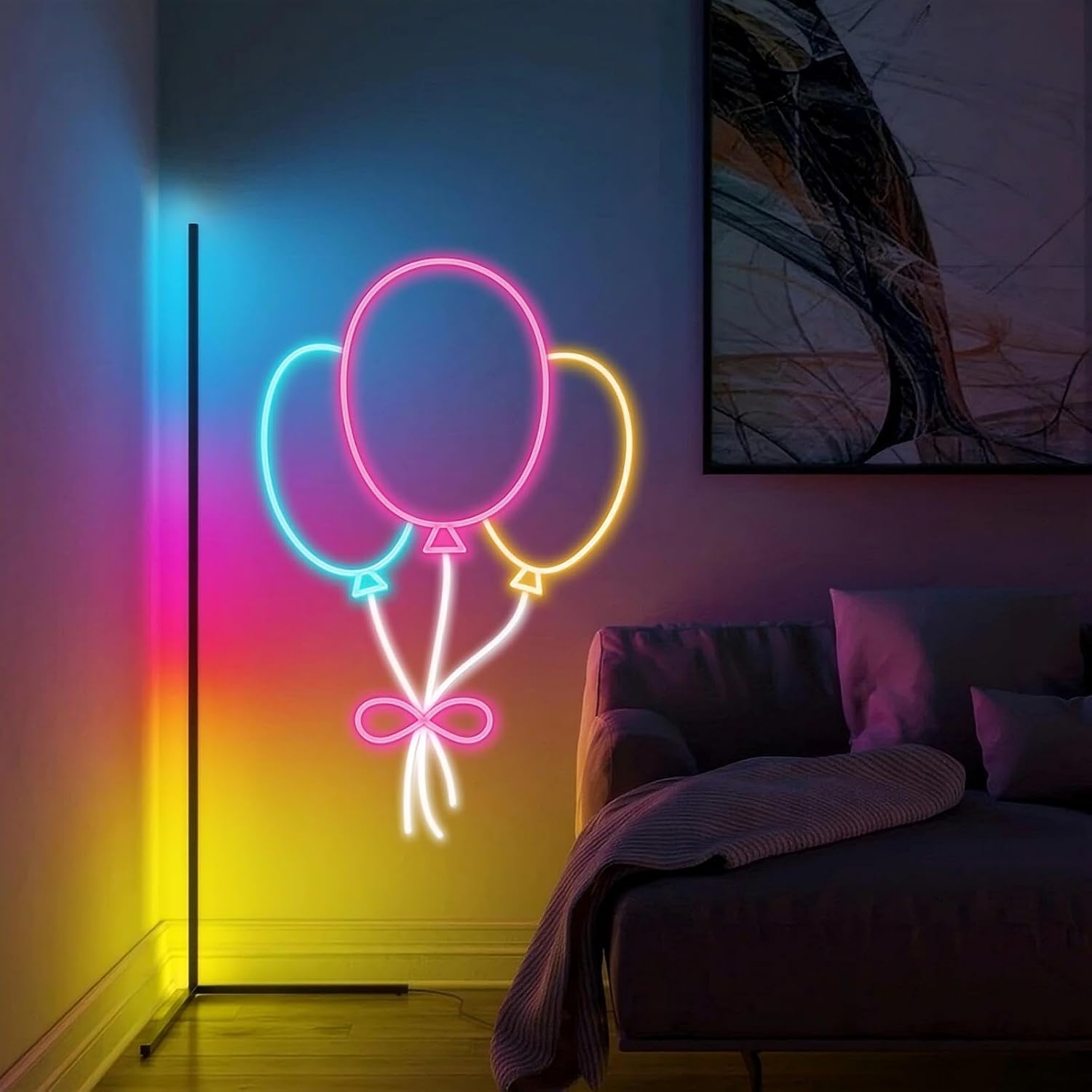 Balloon Neon Sign for Wall Decor Cute Birthday Gifts for Girls Boys Colorful Hot Air Balloon Decorations for Baby Room Bedroom Aesthetic Dimmable Night Light Kids Room Wedding Birthday Party