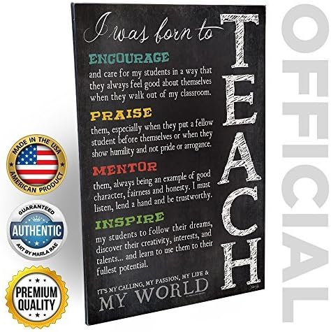 Marla Rae 'I was Born to Teach' Art 12 x 18 Made in USA