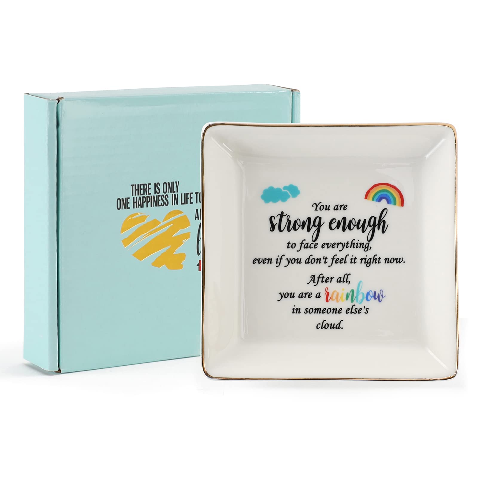 HOME SMILECeramic Ring Dish Jewelry Tray for Mom Sister Friends