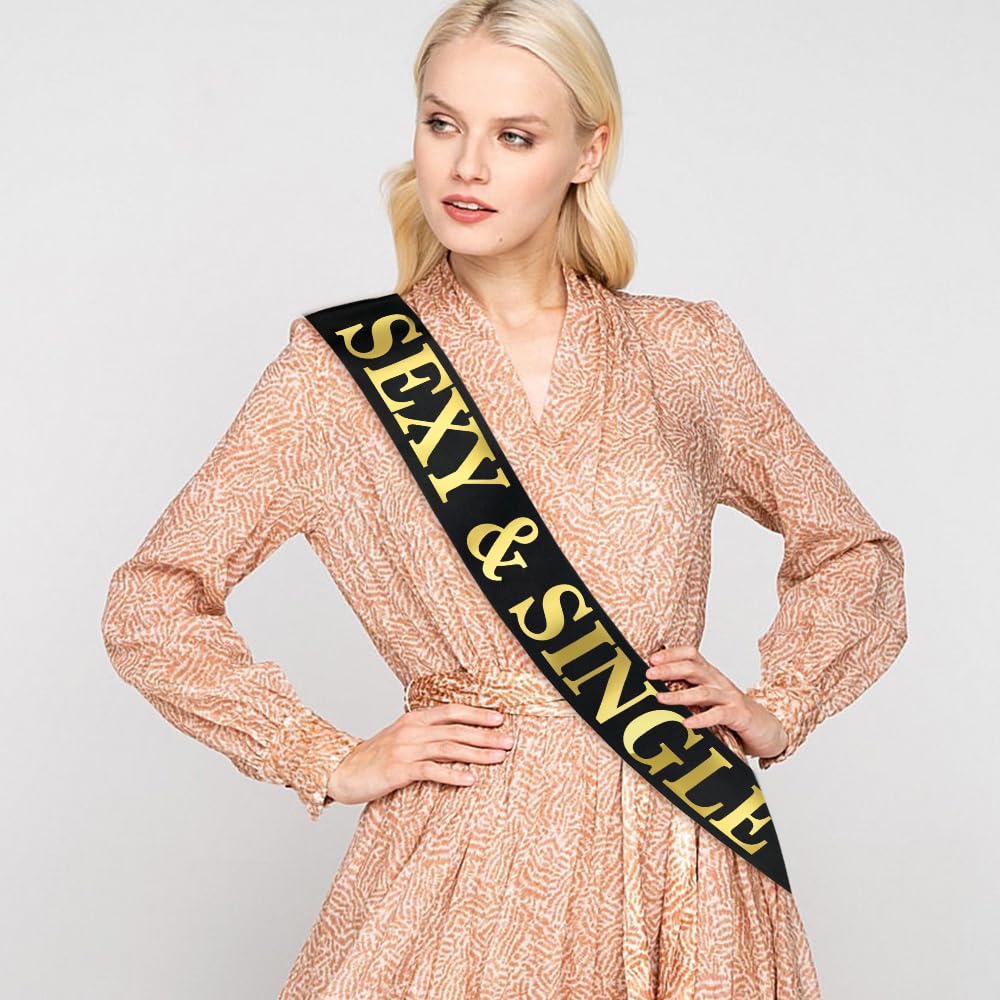 Schärpe „Designated Drunk“ Für Junggesellinnenabschied – Schwarz/gold, Aus Satin