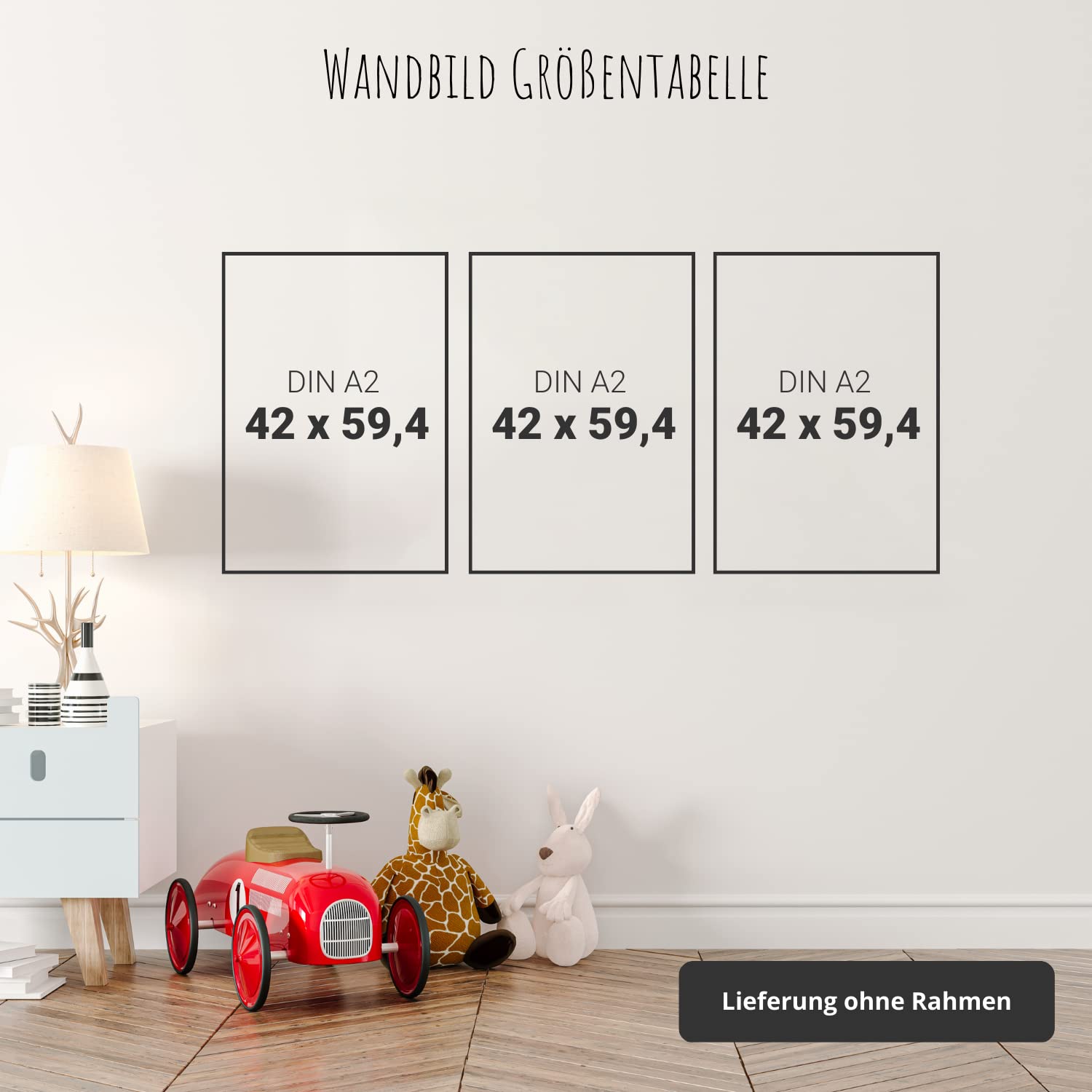 MeinBaby123 Poster pour chambre d'enfant, lot de 3 unités, format DIN A2, tableaux muraux, tableaux décoratifs, décoration pour chambre de bébé, cadeau pour naissance, poster mural premium