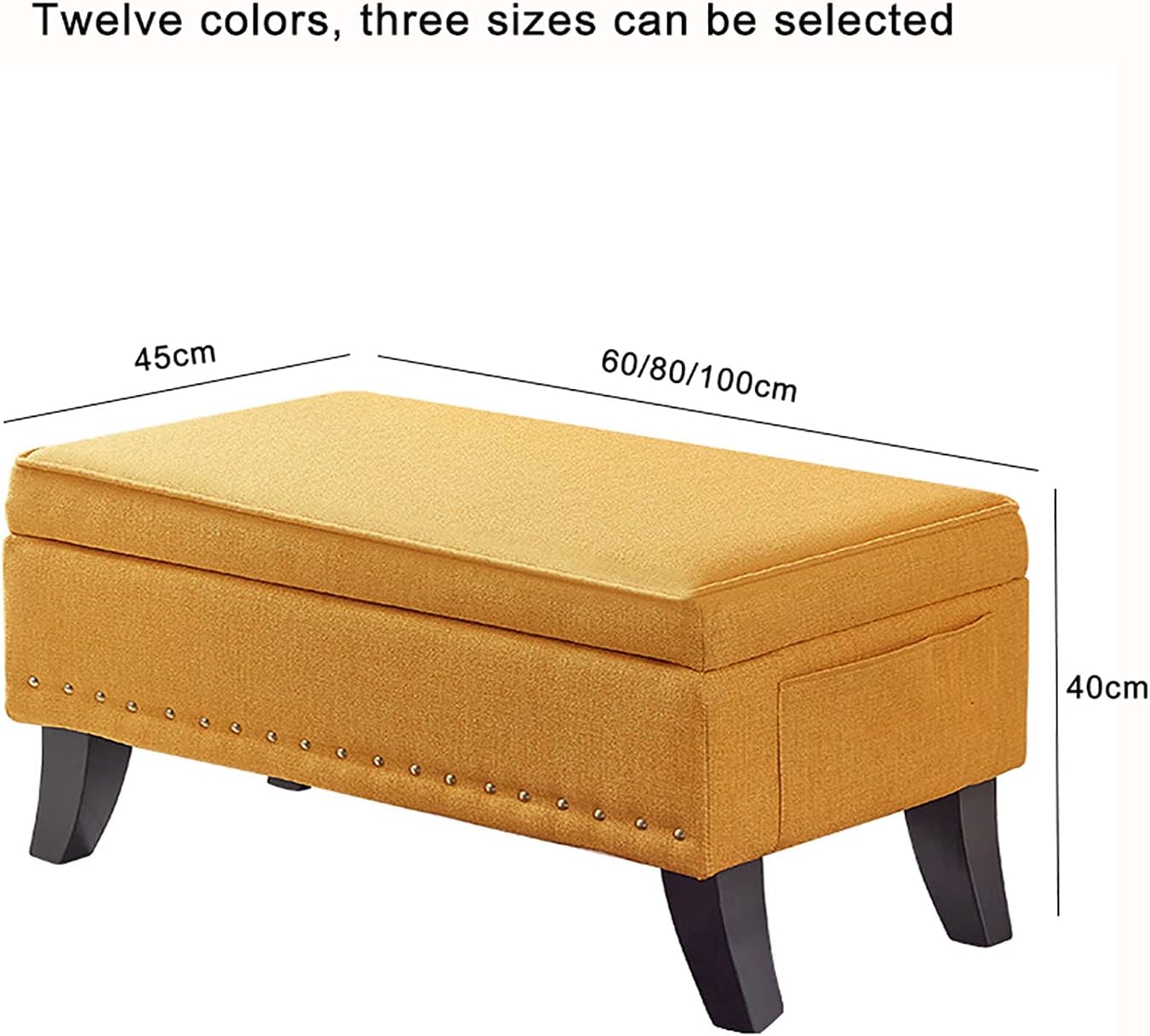 Modern Multi-Functional Storage Bench Cotton & Linen Upholstered Ottoman End of Bed Storage Seat Footrest for Living Room & Bedroom Sofa - 80x