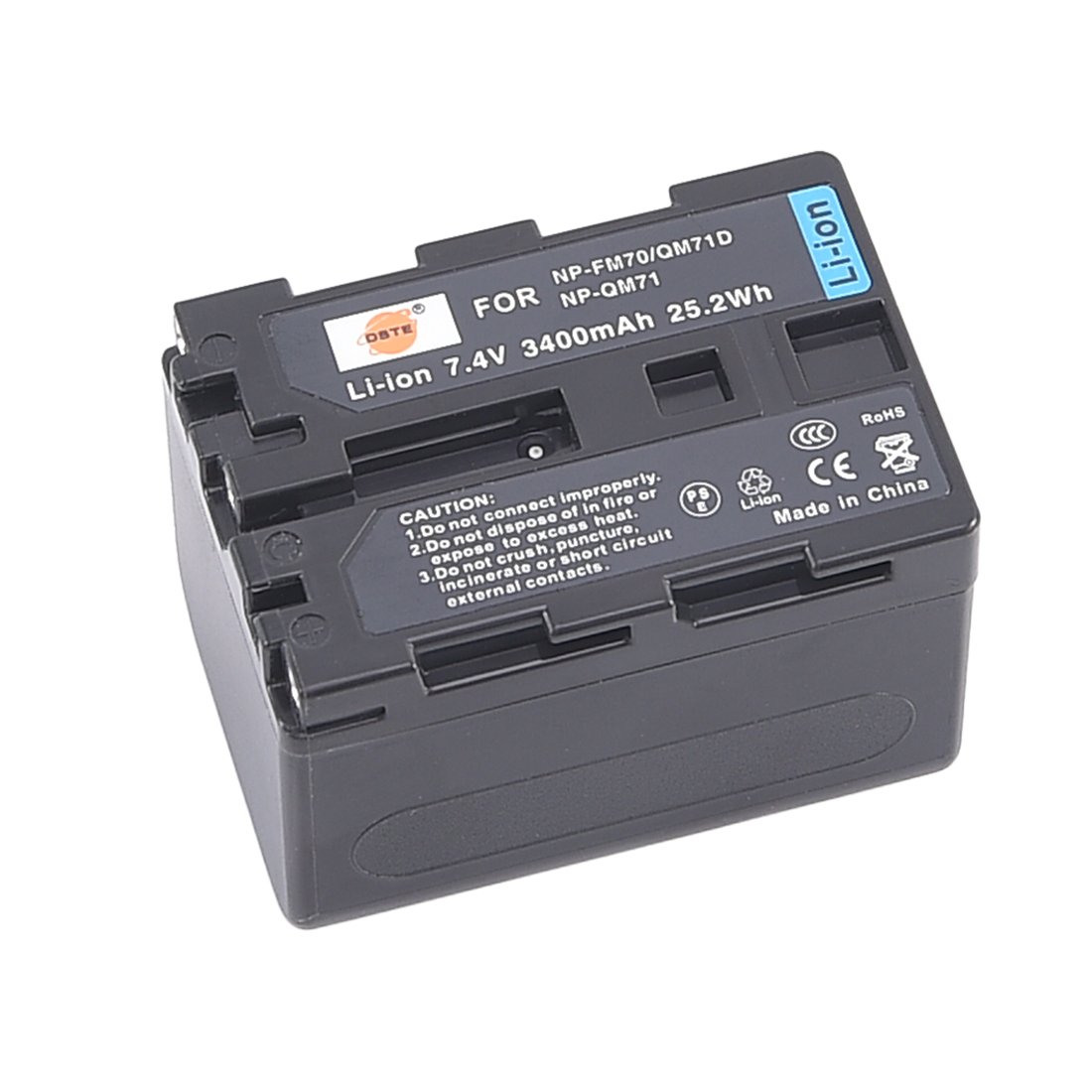 DSTE NP-QM71D Batterie Li-ION (2 pièces) et Chargeur Micro USB Compatible avec Sony NP-FM70 NP-QM71 DCR-PC115 DCR-TRV27 DCR-TRV30 DCR-TRV33