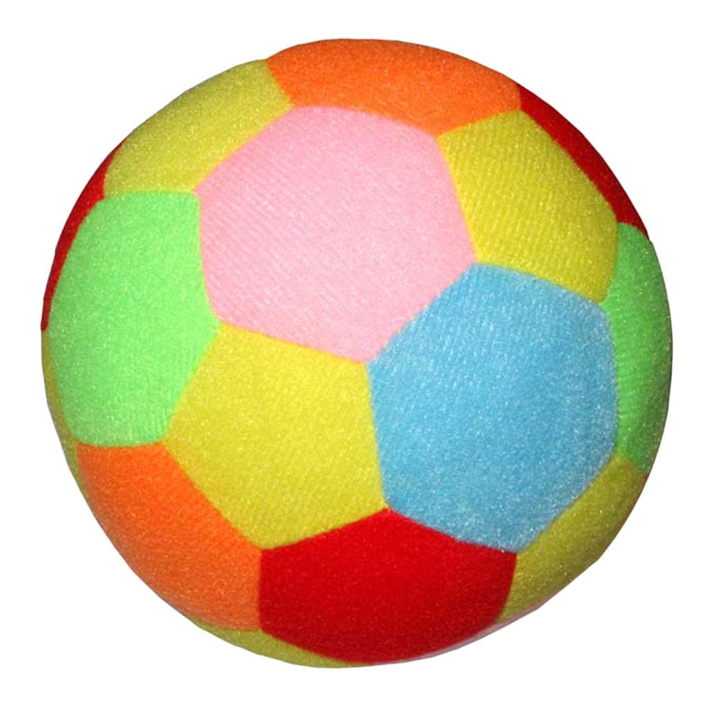 zalati Baby Kids Soft Soccer Ball Cotton Plush Indoor Outdoor Baby Toy - Multicolor, 9.5cm