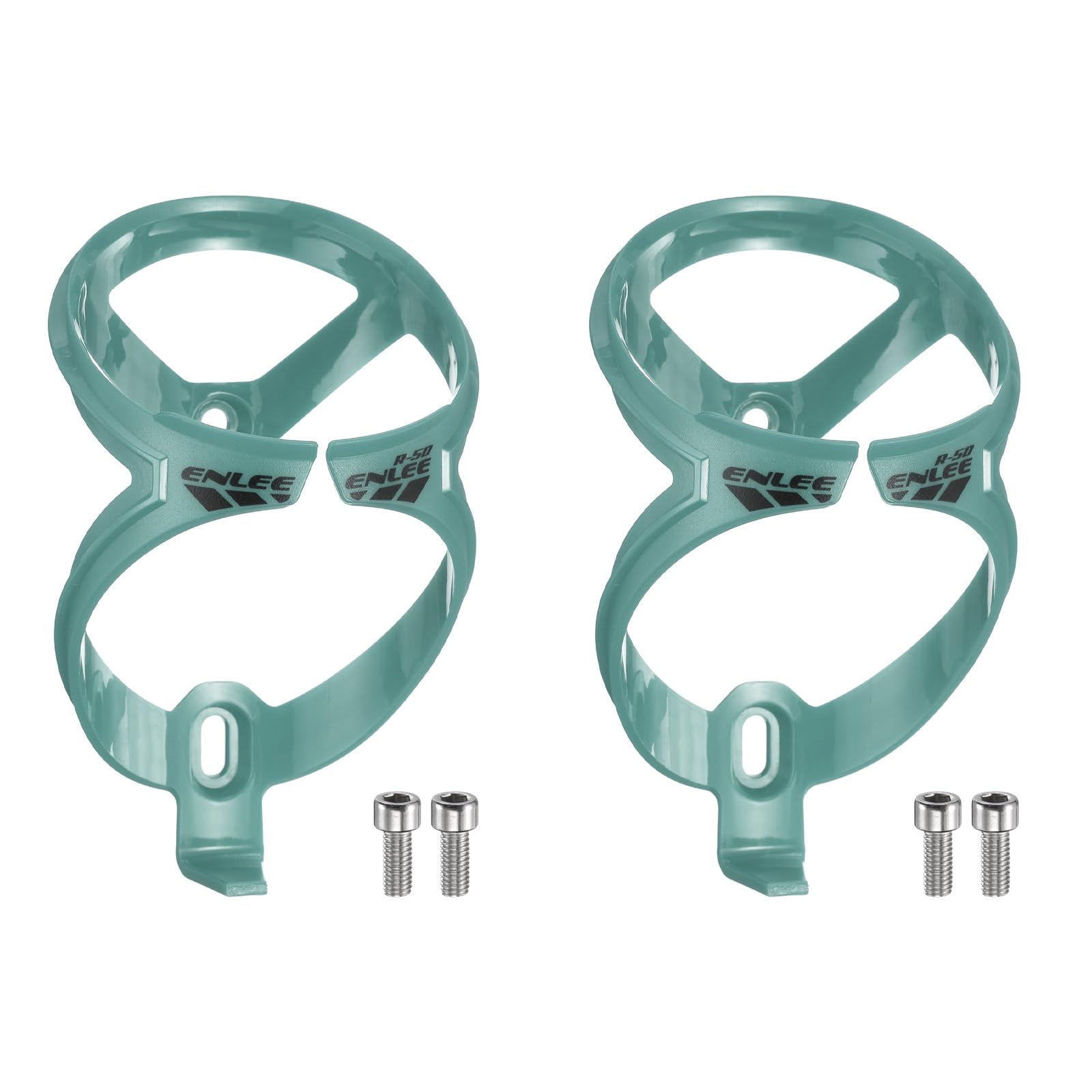 sourcing map 2pcs Bicycle Water Bottle Holder Ultra Lightweight Universal Bike Bottle Cages Cycling Cup Holder for MTB Road Gravel, Light Green