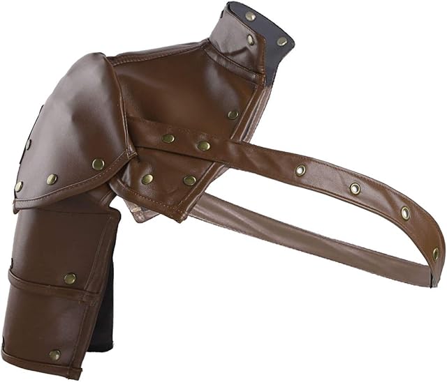 CHICTRY Gothic Steampunk Shoulder Armor with Adjustable Arm Strap Faux Leather Body Chest Harness Cosplay Costume Accessory