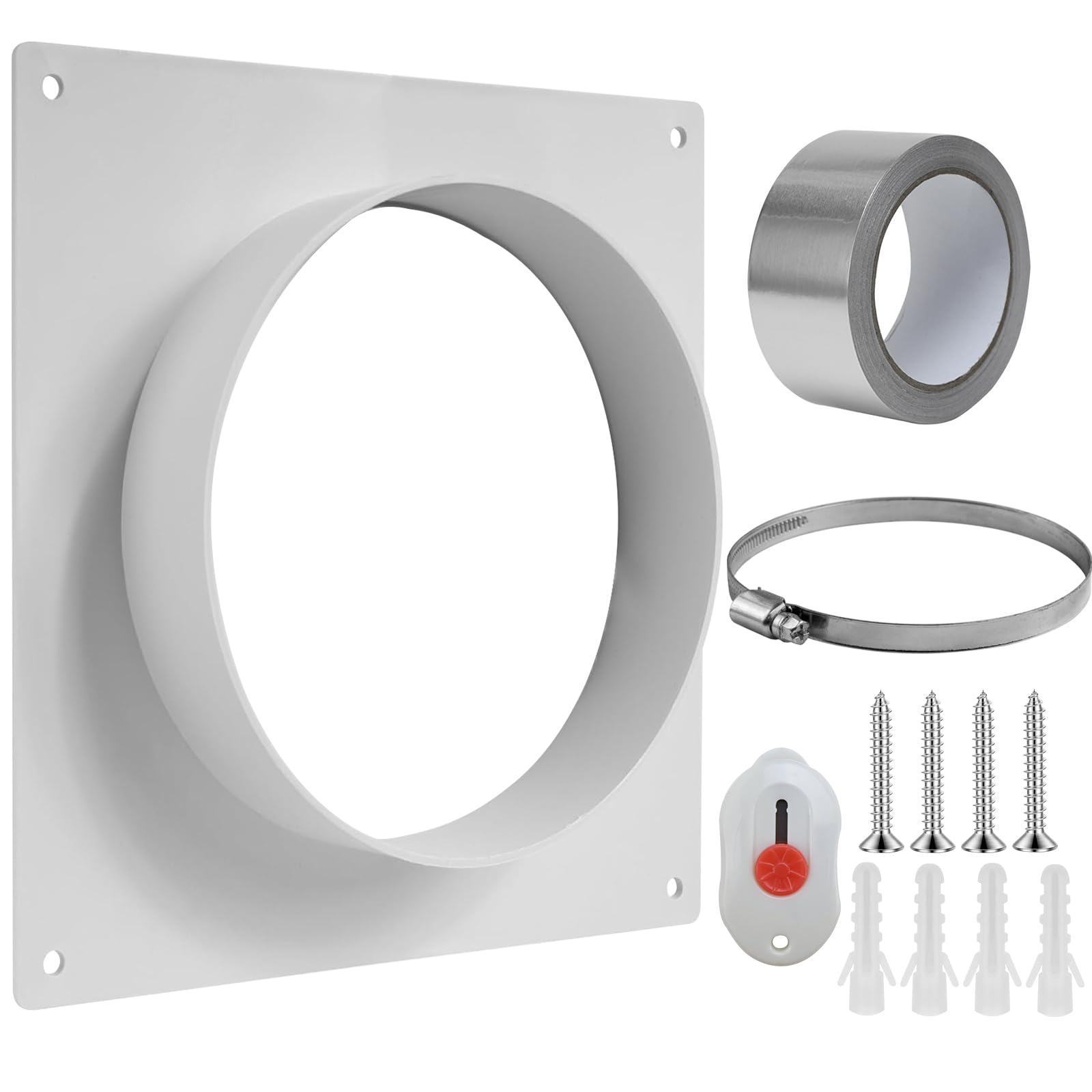 Tuyau de ventilation 150mm Tuyau d'évacuation Adaptateur Passage mural Climatisation Flange Connecteur de tuyau Connecteur de canal de ventilation Tuyau de ventilation pour système de ventilation