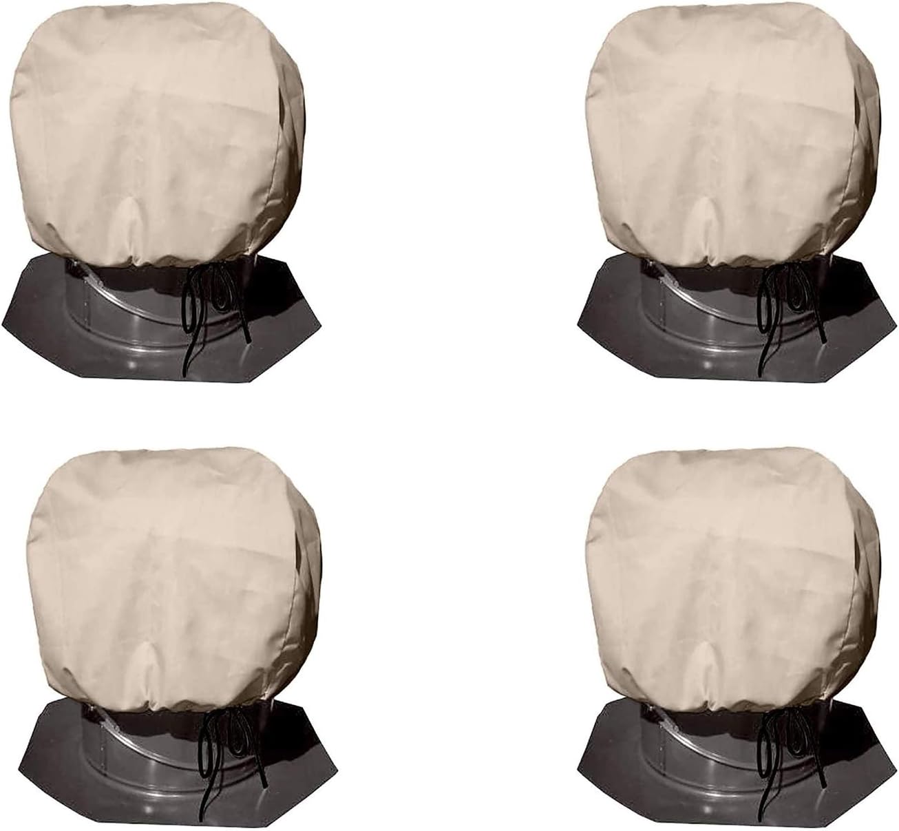 4Pack Turbine Roof Vent Cover Turbine Ventilator Protector Shield 20"x20"inches(51cm51cm) Waterproof Oxford Tarps Adjustable Drawstring Design - - 