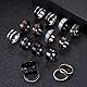 FIOROYAL 16 Stück Ringe Herren Edelstahl Herren Ring Schwarz Coole Ketten Fidget Spinner Ring Set Flaschenöffner Ringe Hochzeit Versprechen Ring für Männer Damen Größe 57