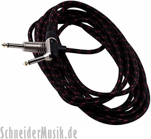 RockCable RCL 30256 Instrumentenkabel Textilummantelung Klinke Winkelklinke 6m schwarz RockCable RCL 30256 Instrumentenkabel Textilummantelung Klinke Winkelklinke 6m schwarz