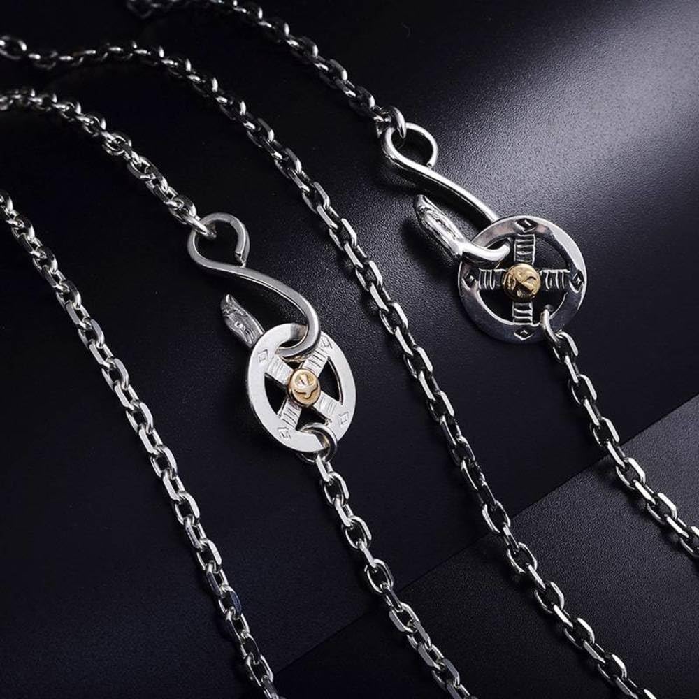 Halskette Full Silber Taijiao Kette Set Feder männlicher Pullover