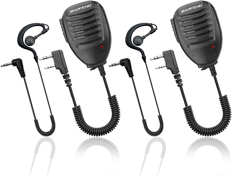 BAOFENG Micrófono Policía Walkie Talkie Micrófono con 3,5 mm Solo Escuchar Accesorios de Auricular Ham Radio parlante Micrófono para UV-5R Mini BF-F8HP Pro 5RM UV-32 DM-32 GM21 UV-5G Plus GM-15PRO AR-152 Pro BF-888S