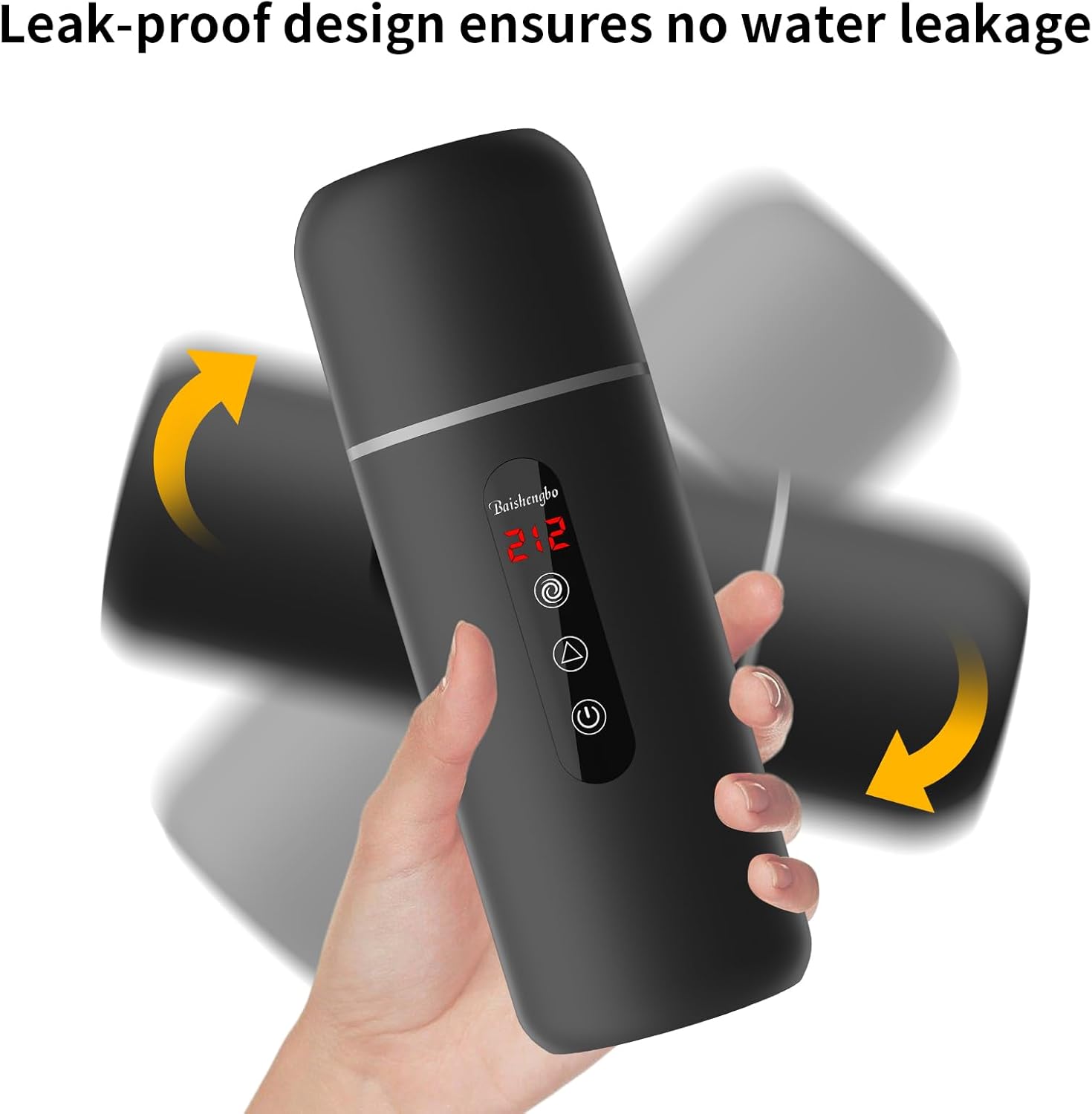 Travel Electric Kettle & Car Coffee Warmer12V/24V Portable Hot Water Heater withstirring,Small Hot Water Boiler With Built-inMagnetic induction (Black)