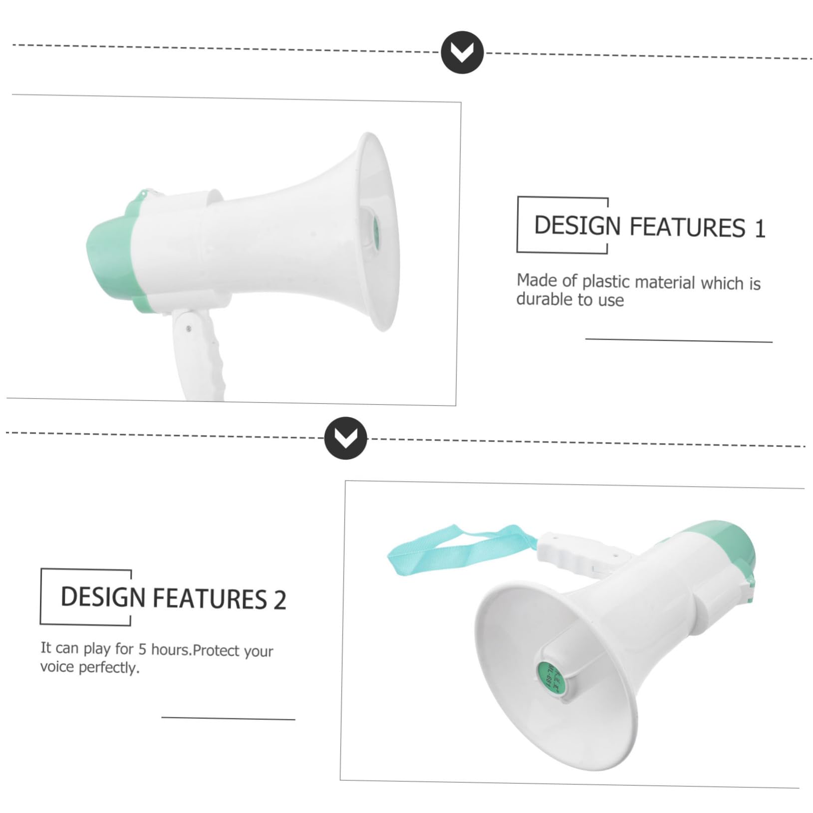 ifundom Handheld Recording Megaphone Trumpet Lightweight Bullhorn Microphone Sturdy Plastic Material Voice Amplifier 5h