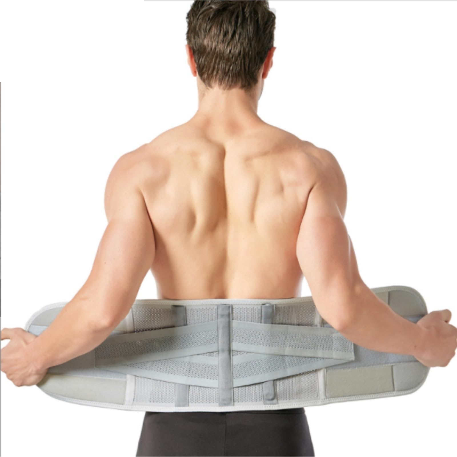 Fascia Lombare Cintura di Supporto Lombare Unisex con tutore for la Schiena Traspirante con correttore di Postura Fascia Schiena Lombare(M)