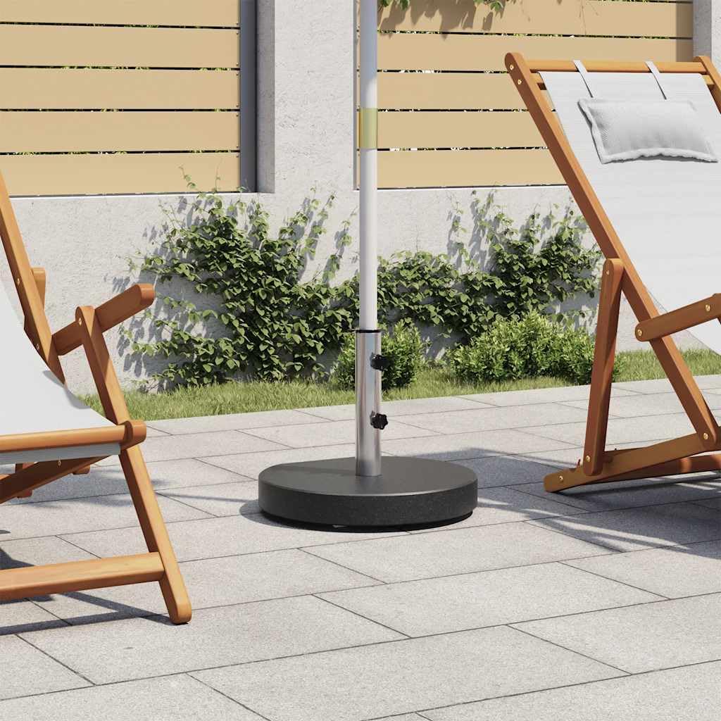 vidaXL Base Sombrilla de Granito Redonda Negro 28,5 kg Estructura Parasol Patio