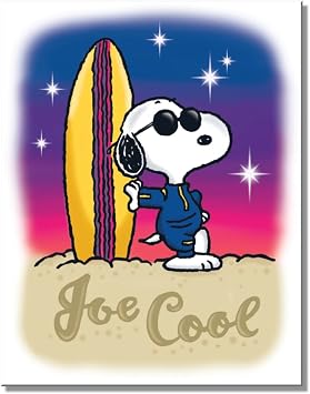 Desperate Enterprises Snoopy Joe Cool Tin Sign - Nostalgic Vintage Metal Wall Decor - Made in USA