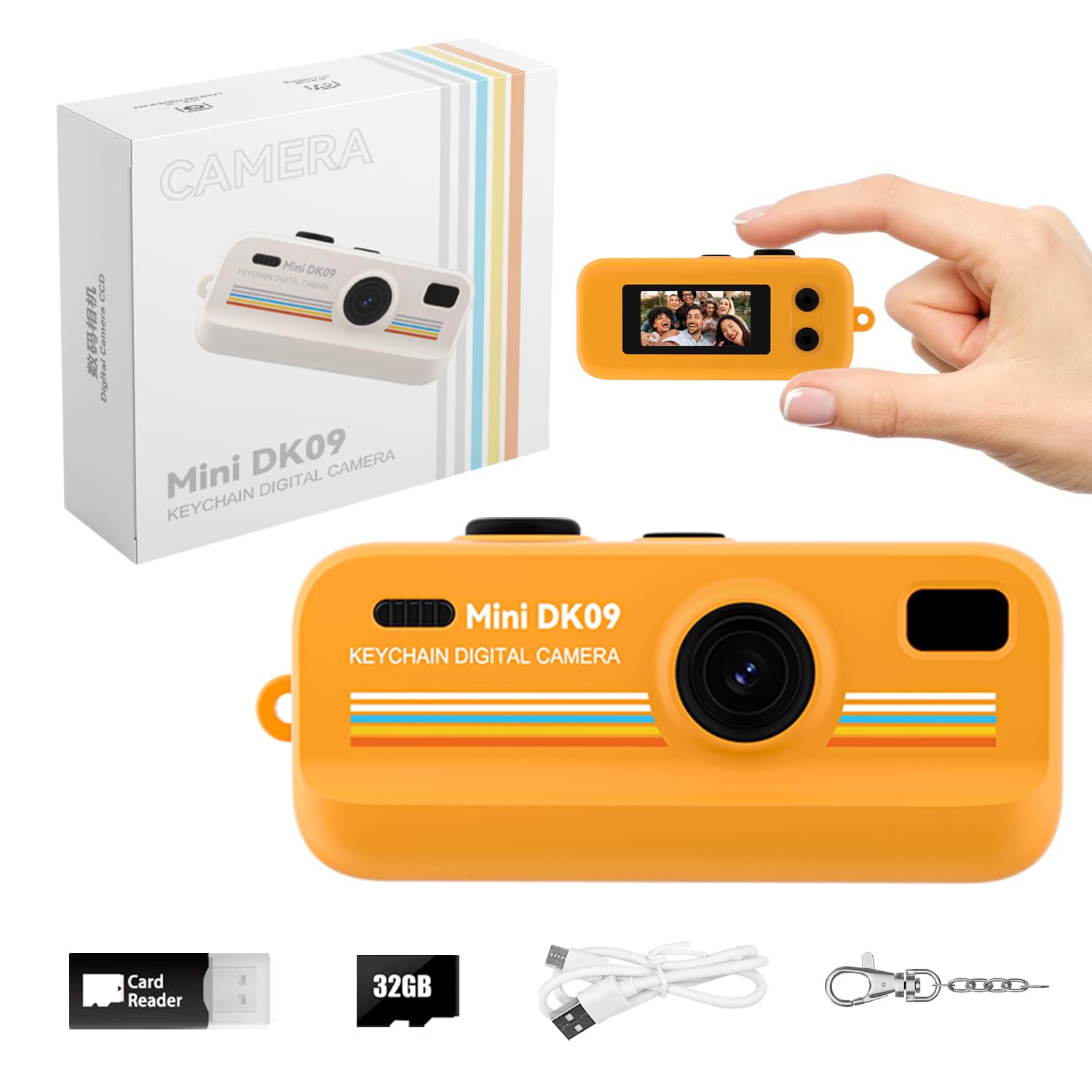 Mini Vintage Camera 2K Video Compact Keychain Camera with 16X Digital Zoom Built in LED Light Retro Filters One Touch Control Pocket Size Camera for Kids Teens Gift Idea-image-8