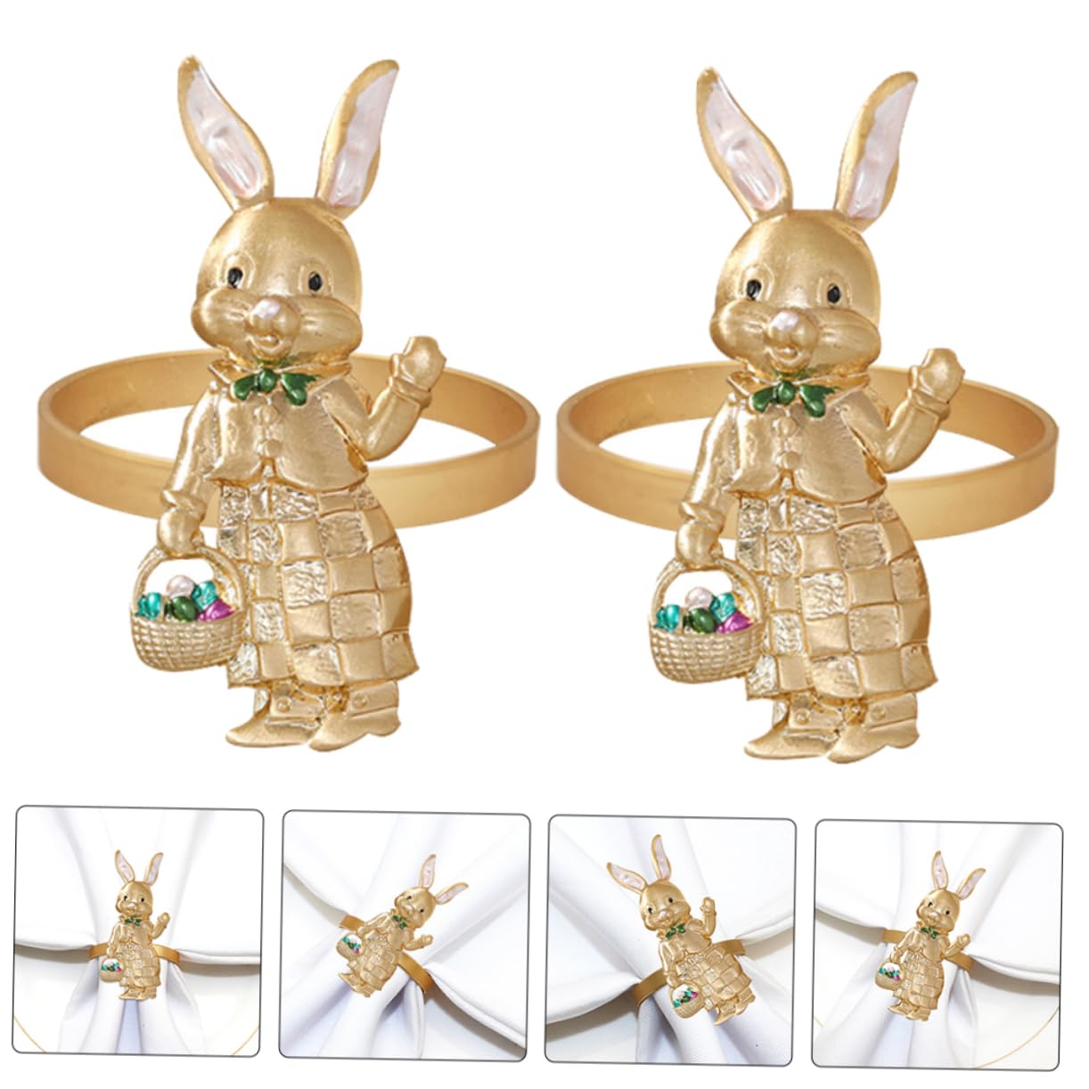 Alipis 2 Sätze Teiliges Osterkaninchen Niedliche Tierförmige Serviettenhalter Für Festliche Tischdekoration Für Ostern Hochzeiten Und Feiern 6 Stücke * 2