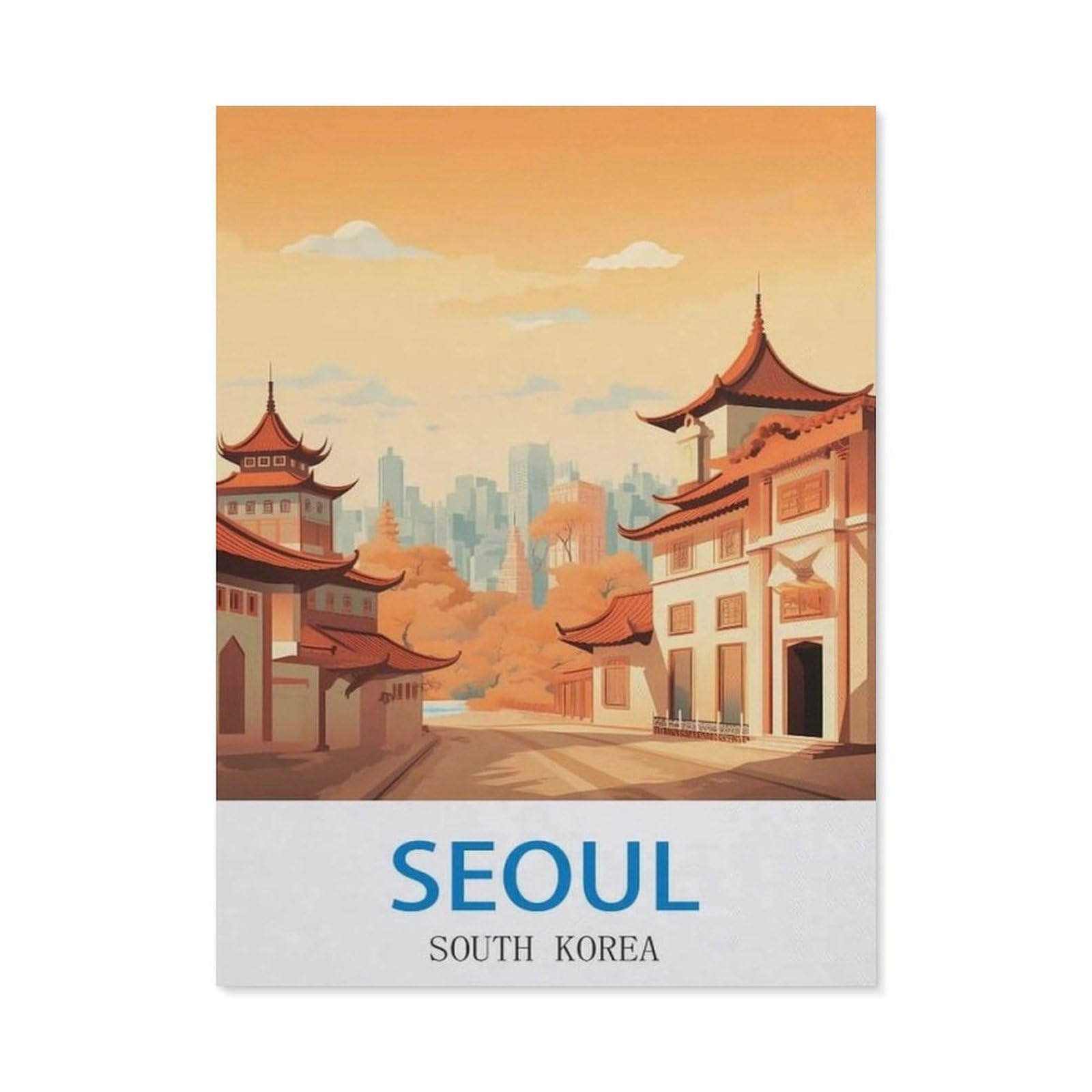 BEAYODKP DIY 5D Diamond Painting Kits，Seoul South Korea，Diamond Painting for Beginner Adults Rhinestone Numbered Diamond Arts Home Wall Decor（40 x 50 cm/15.74 x 19.68 inches）-CJ83
