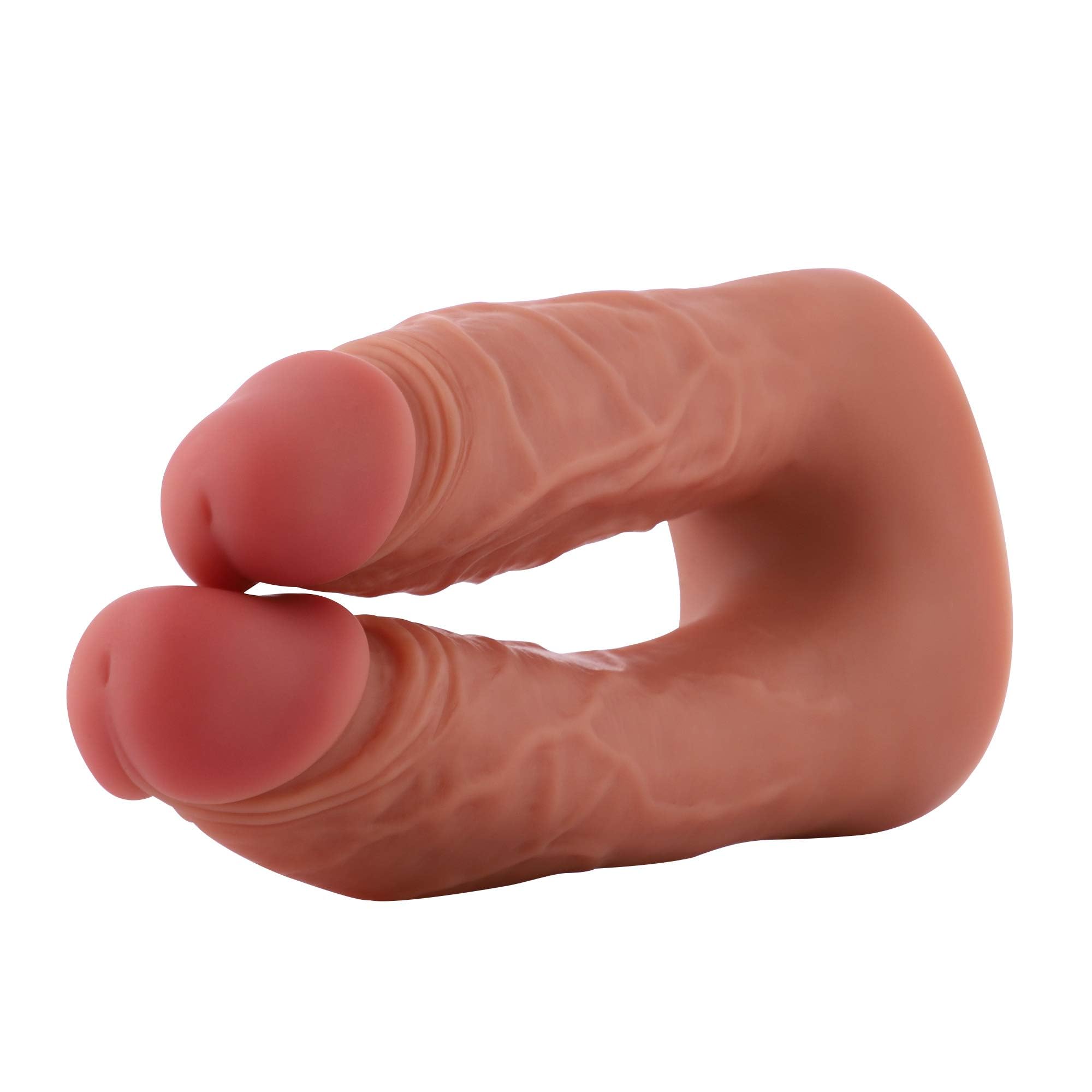 Hismith dildo realistico 16,5 cm dildo anale,dildo silicone per macchina del sesso,dildo doppio con sistema KlicLok, dildo per donna vagina e ano, anal dildo sex toys