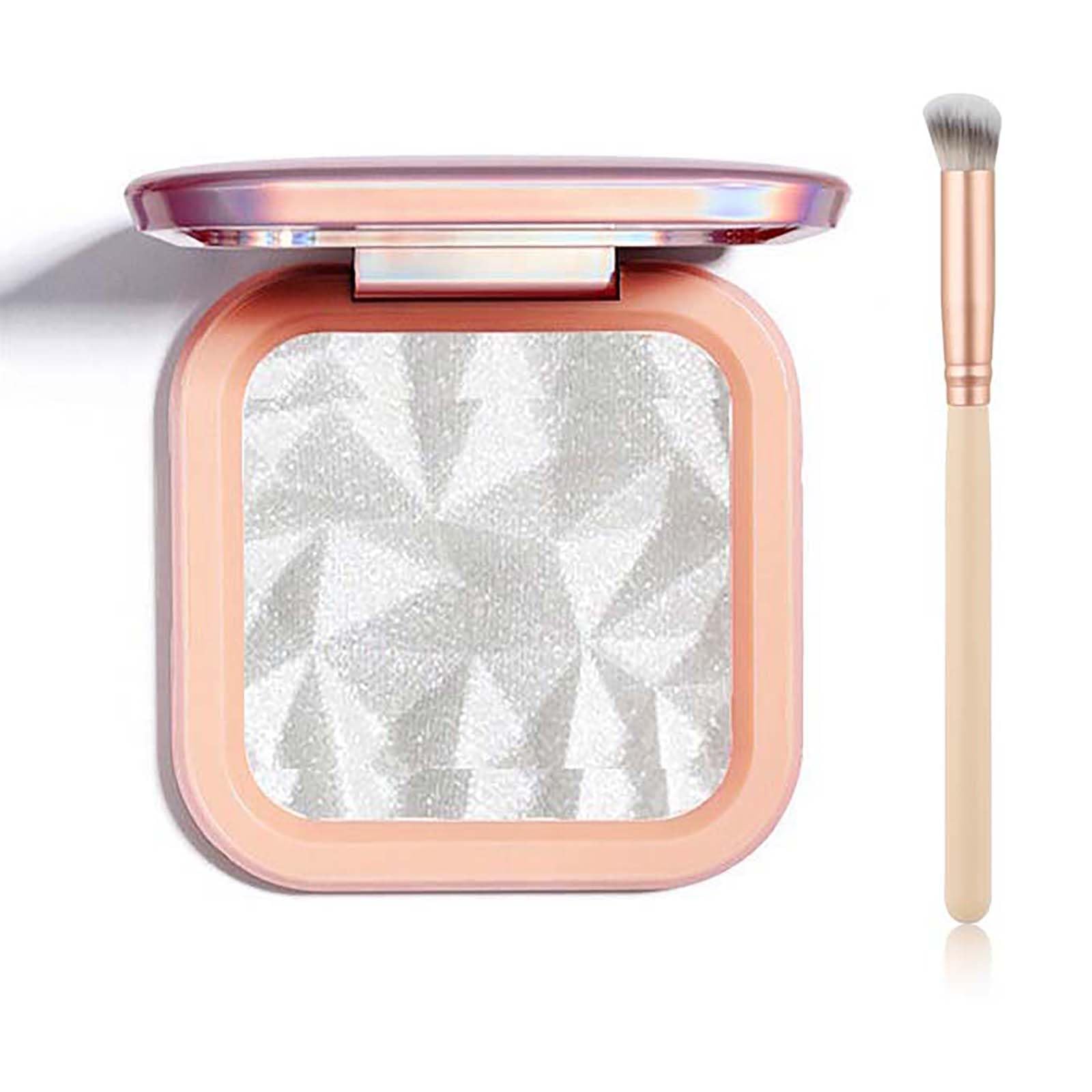Ivory Glow Highlighter Powder with Brush, Silky Smooth Face Highlighter Makeup