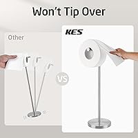 Vista 4 de KES Soporte de papel higiénico de 26 pulgadas de alto (versión más grande), soporte de rollo de papel higiénico independiente con base pesada