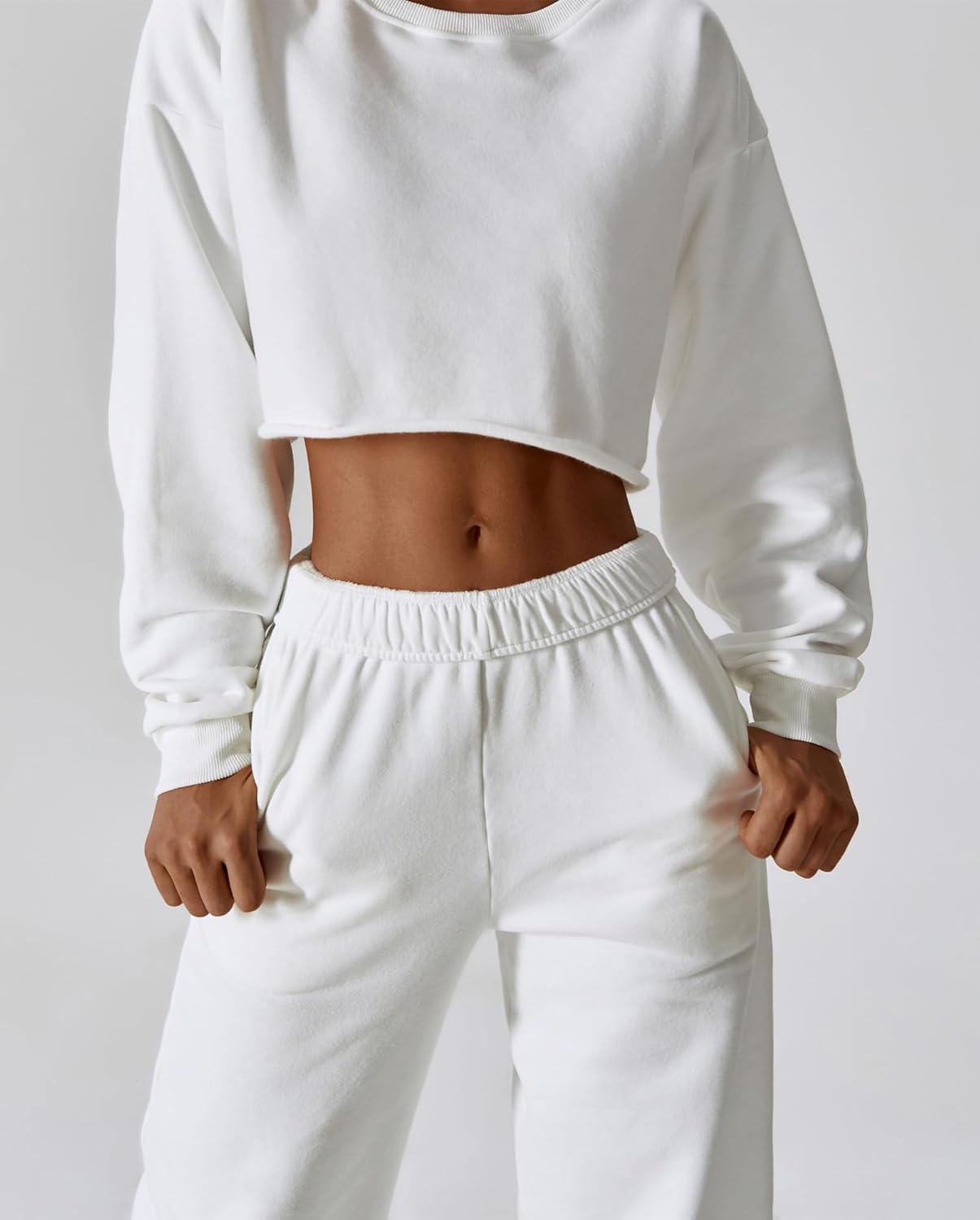 ABOCIW Womens Wide Leg Sweatpants Fleece High Waisted Baggy Sweat Pant Athletic Joggers Lough Pants with Pockets - Image 3