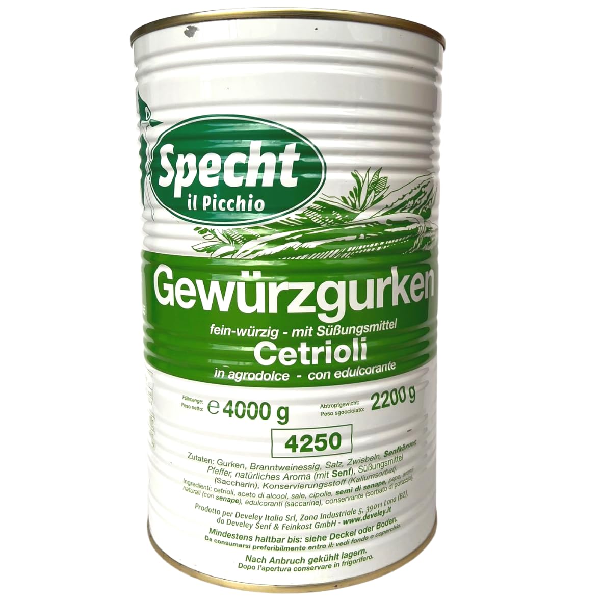 Cetrioli in Agrodolce Il Picchio Latta da 4250 ml Cetrioli In Latta Food Service