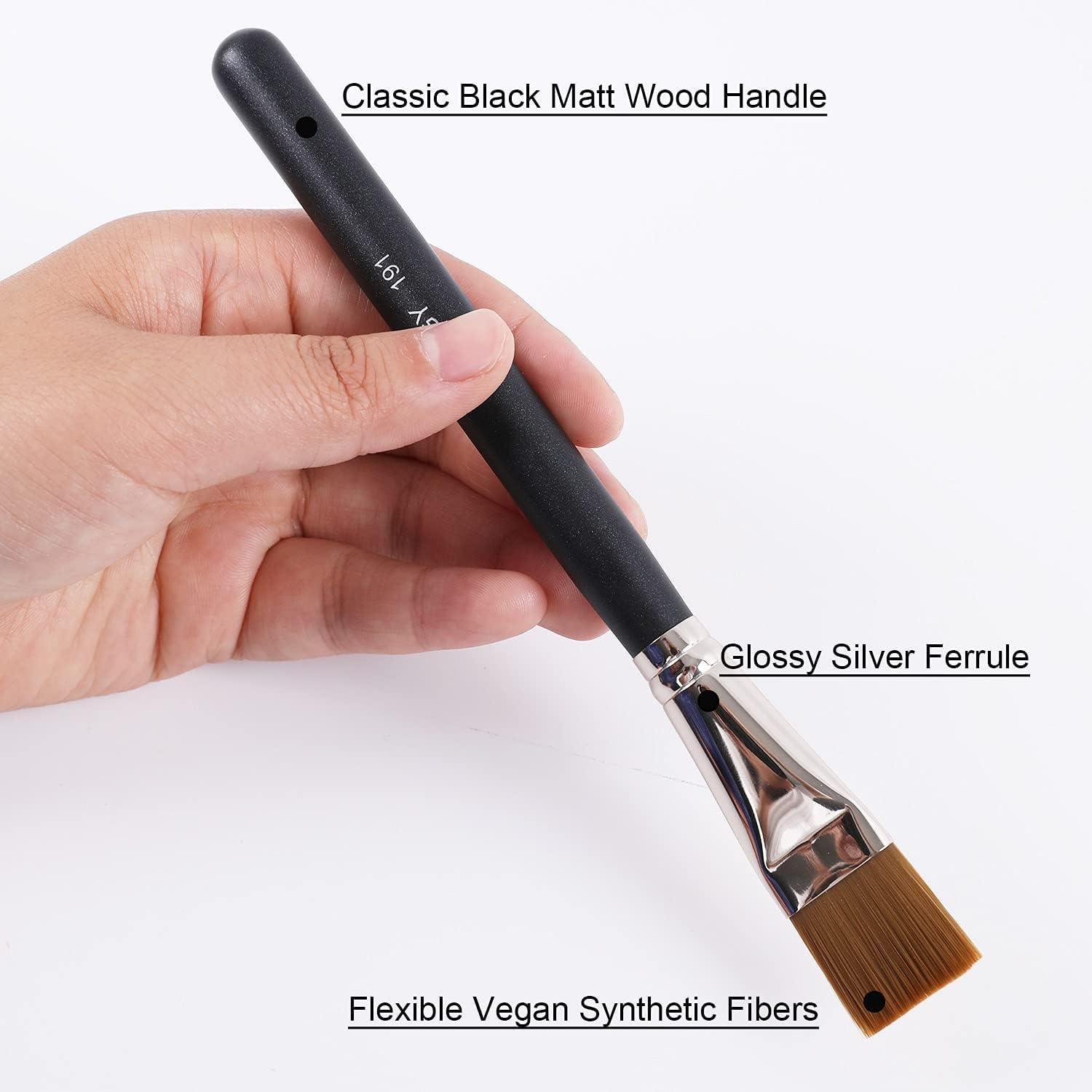 ENERGY Pennello per Fondotinta Piatto e Quadrato, Pennello per Maschera Viso Professionale Piatto, Pennello per Fondotinta per Mescolare Fondotinta Liquido - 191