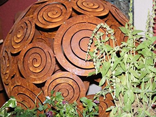 Rostikal | Garten Deko Kugel SPIRA aus Edelrost | Größe L