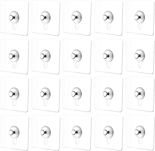 20 ganchos adhesivos para fotos, ganchos de pared resistentes sin clavos para marcos de fotos, ganchos adhesivos para marco, espejo, baño, cocina,