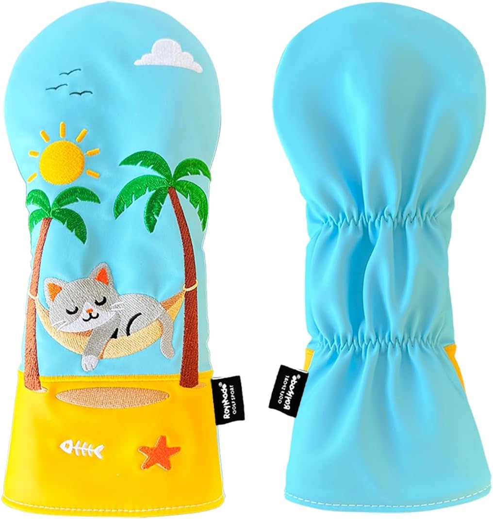 Golf Headcovers Driver Cover Fairway Wood Headcovers Hybrid Head Cover Animal Design PU Leather Golf 3 Wood Head Cover