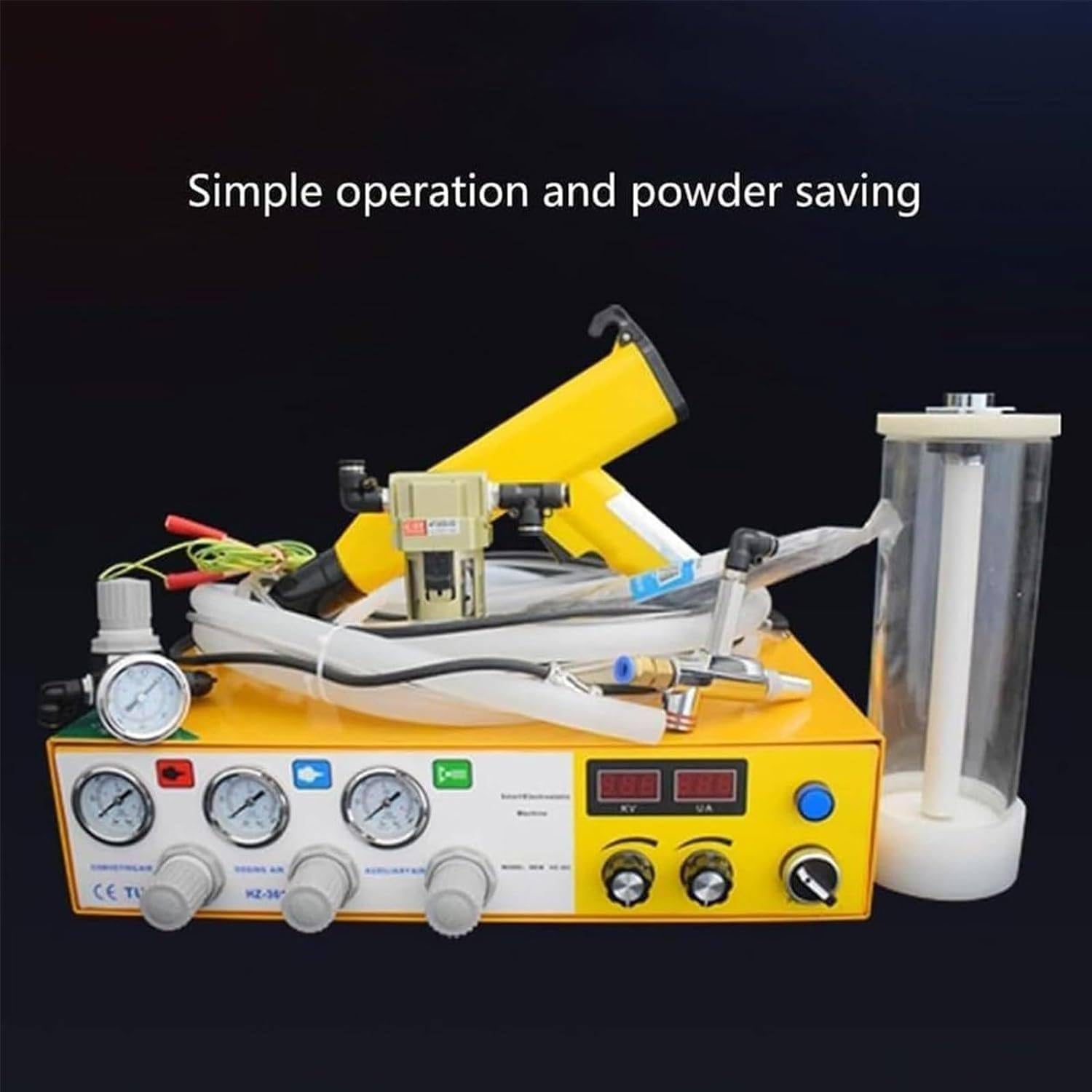 Portable Powder Coating Air Paint Spray Gun 10-15PSI Electrostatic Powder Coating Machine,with Foot Switch Spraying Gun