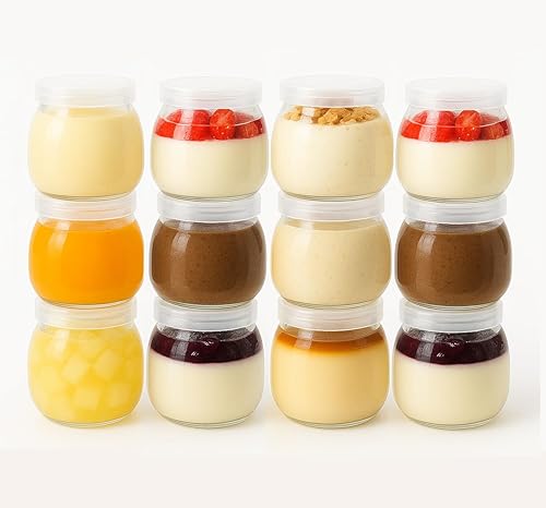 Contenedores de almacenamiento de alimentos para bebés, paquete de 12 recipientes de comida para bebés con tapas, frascos de vidrio de 4 onzas,