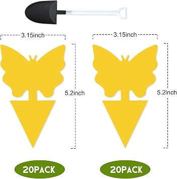 40 Pack Fungus Gnat Traps for House Indoor Yellow Sticky Traps for Gnats Sticky Traps for Plants, Dual-Sided Fungus Gnat Sticky Traps Fruit Fly Traps for Indoors